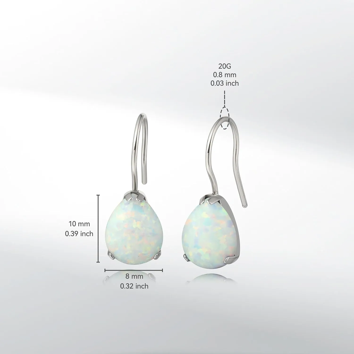 Limerencia Hypoallergenic Pure Titanium Cubic Zirconia Dangle Hoop Earrings, Water drops CZ/Opal Lightweight Drop Earrings for Sensitive Ears Women