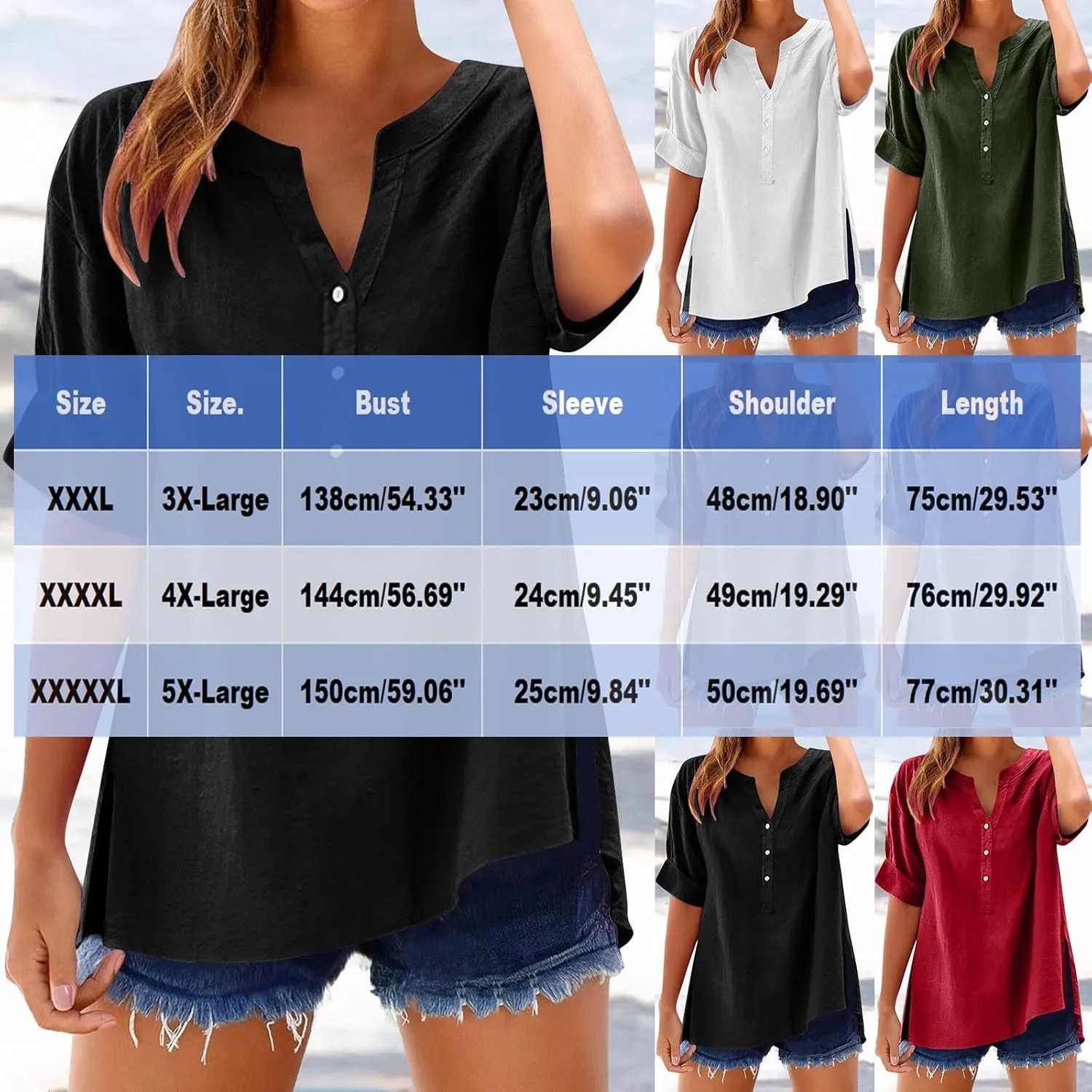 Linen Tops for Women 2025 Summer Button Down V Neck Shirts Casual Short Sleeve Loose Tshirt Cotton Linen Blouse Tees