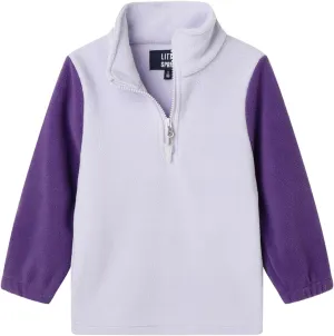 LittleSpring Kids Neutral Polar Fleece Jackets Quarter-Zip Pullover with Elastic Cuffs