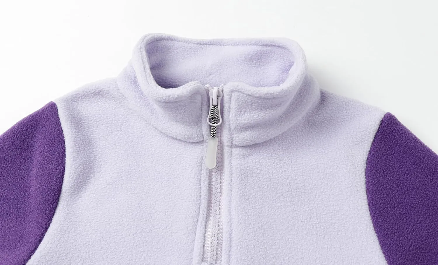 LittleSpring Kids Neutral Polar Fleece Jackets Quarter-Zip Pullover with Elastic Cuffs