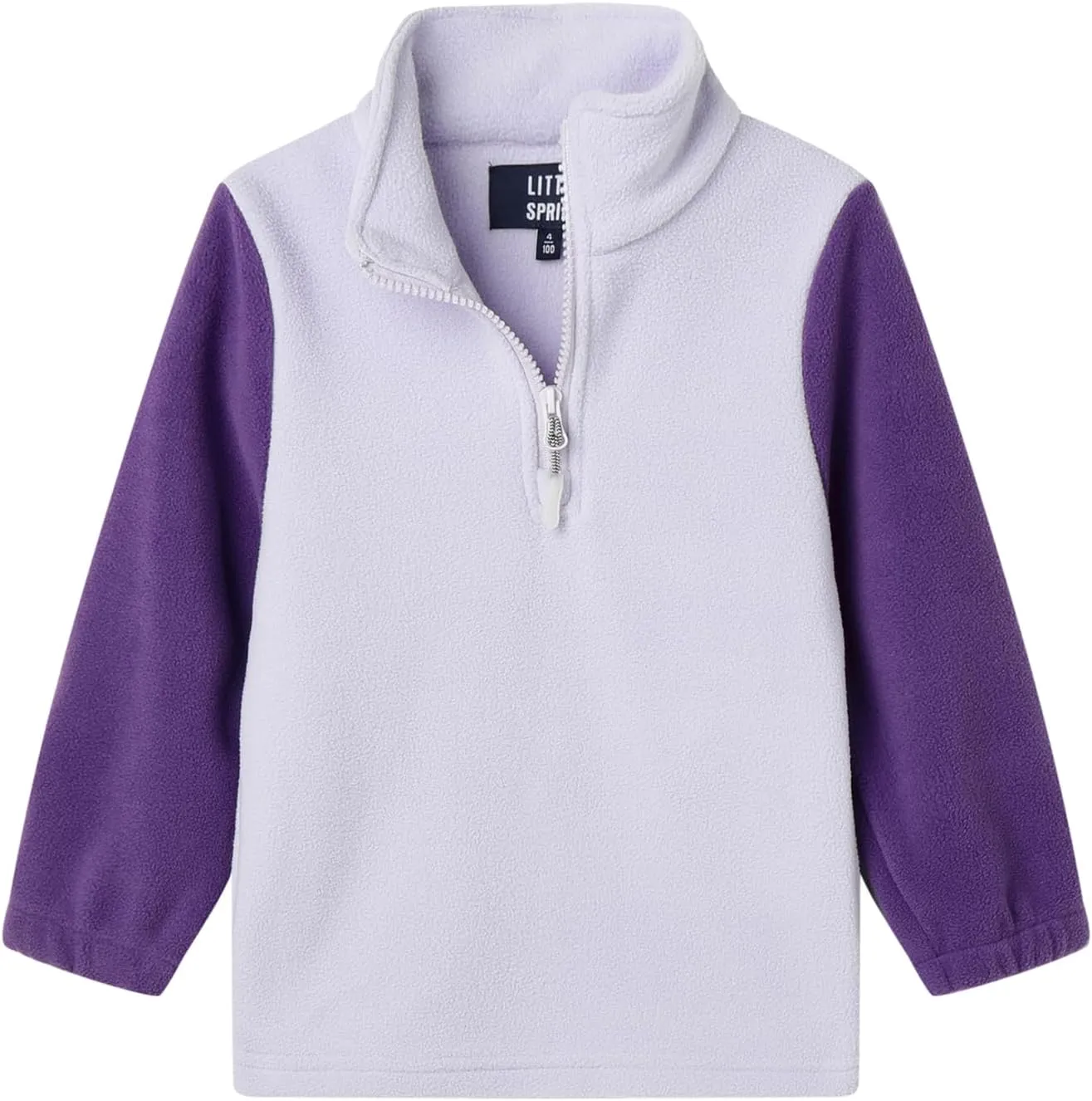 LittleSpring Kids Neutral Polar Fleece Jackets Quarter-Zip Pullover with Elastic Cuffs