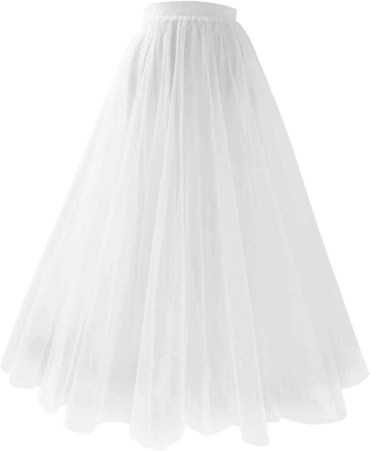 Long Tutu Skirts for Women Girls High Waist Mesh Tulle Skirt Puffy Gauze Layered Knee Length Tutus for Dancing