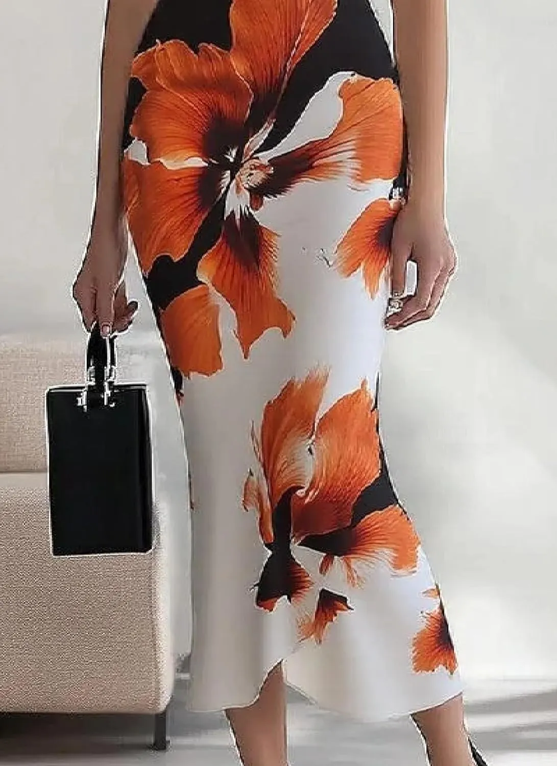 LOZ Women's One Shoulder Long Formal Dress Summer Sleeveless Ruched Bodycon Wedding Guest Maxi Dresses Dinner Date Gown