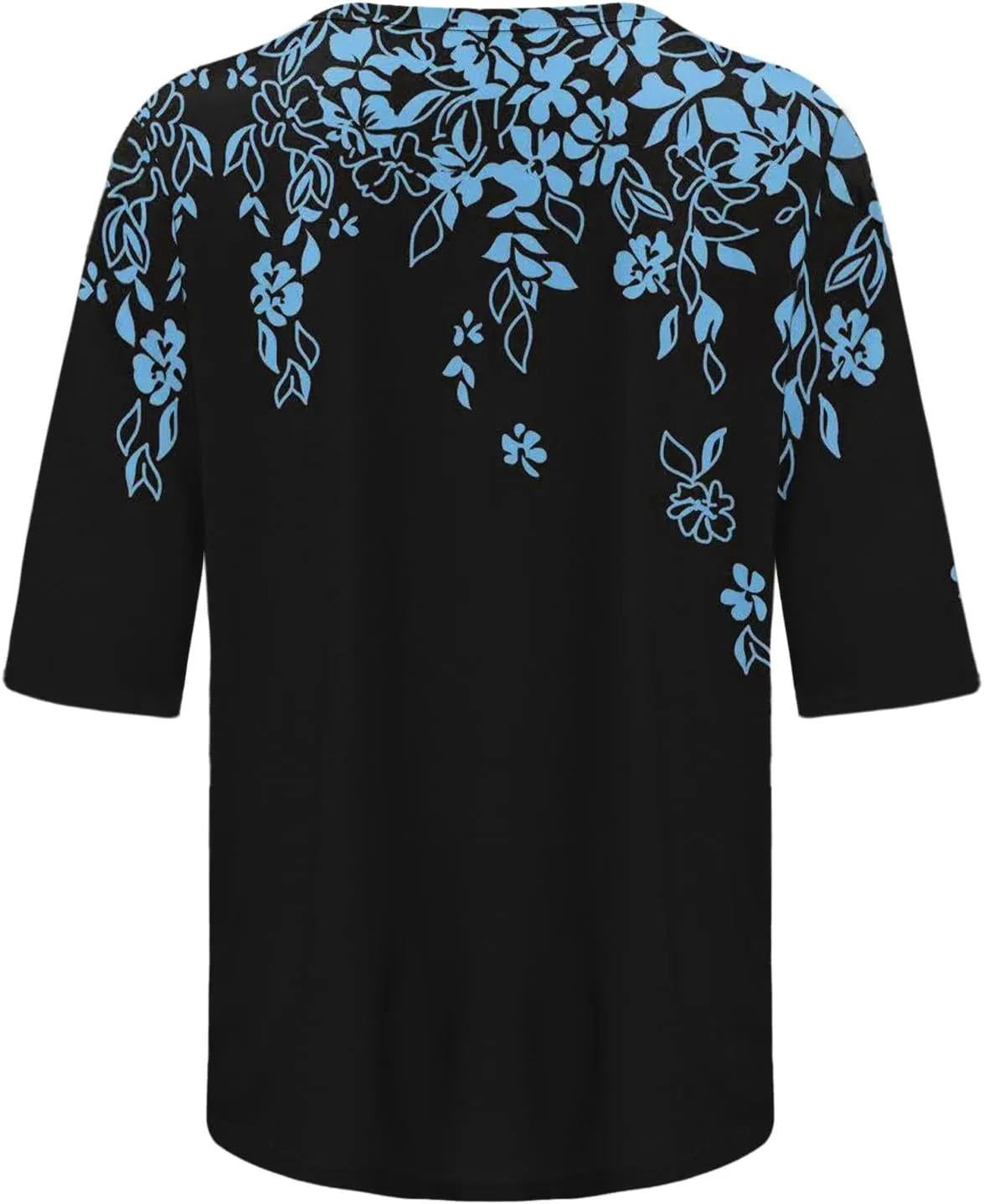 LRMQS Womens Elbow Length Sleeve Tops 2025 Spring Summer Floral Print Crew Neck T-Shirts Blouses Trendy Boho Clothes