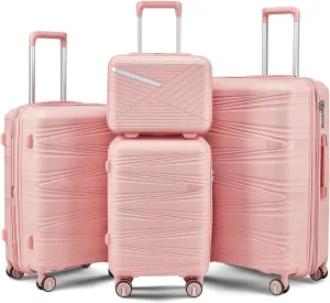 Luggage 4 Piece Sets(14/20/24/28) - Hard Shell Lightweight Suitcases with Spinner Wheels, Travel Set for Men and Women