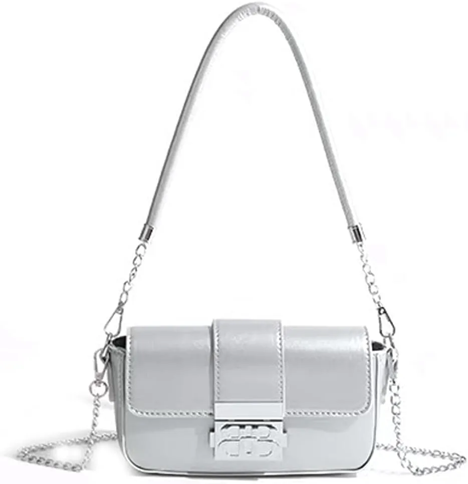 LYLSLFC PU Leather Wristlet Clutch Handbags Ladie Shoulder Bags Silver Shoulder Bag Evening Clutch For Women.