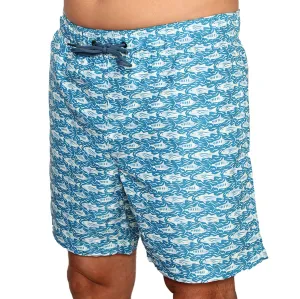 M-CRN04 - Wholesale Men's "Distressed Fish" Print Swim Trunk