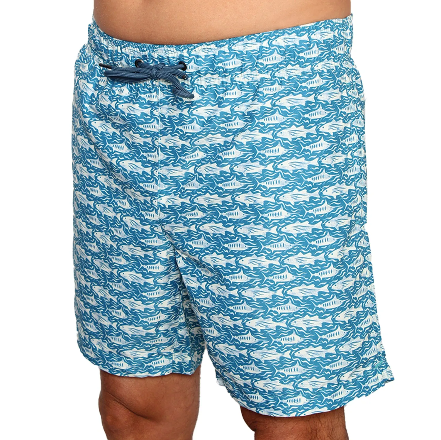 M-CRN04 - Wholesale Men's "Distressed Fish" Print Swim Trunk