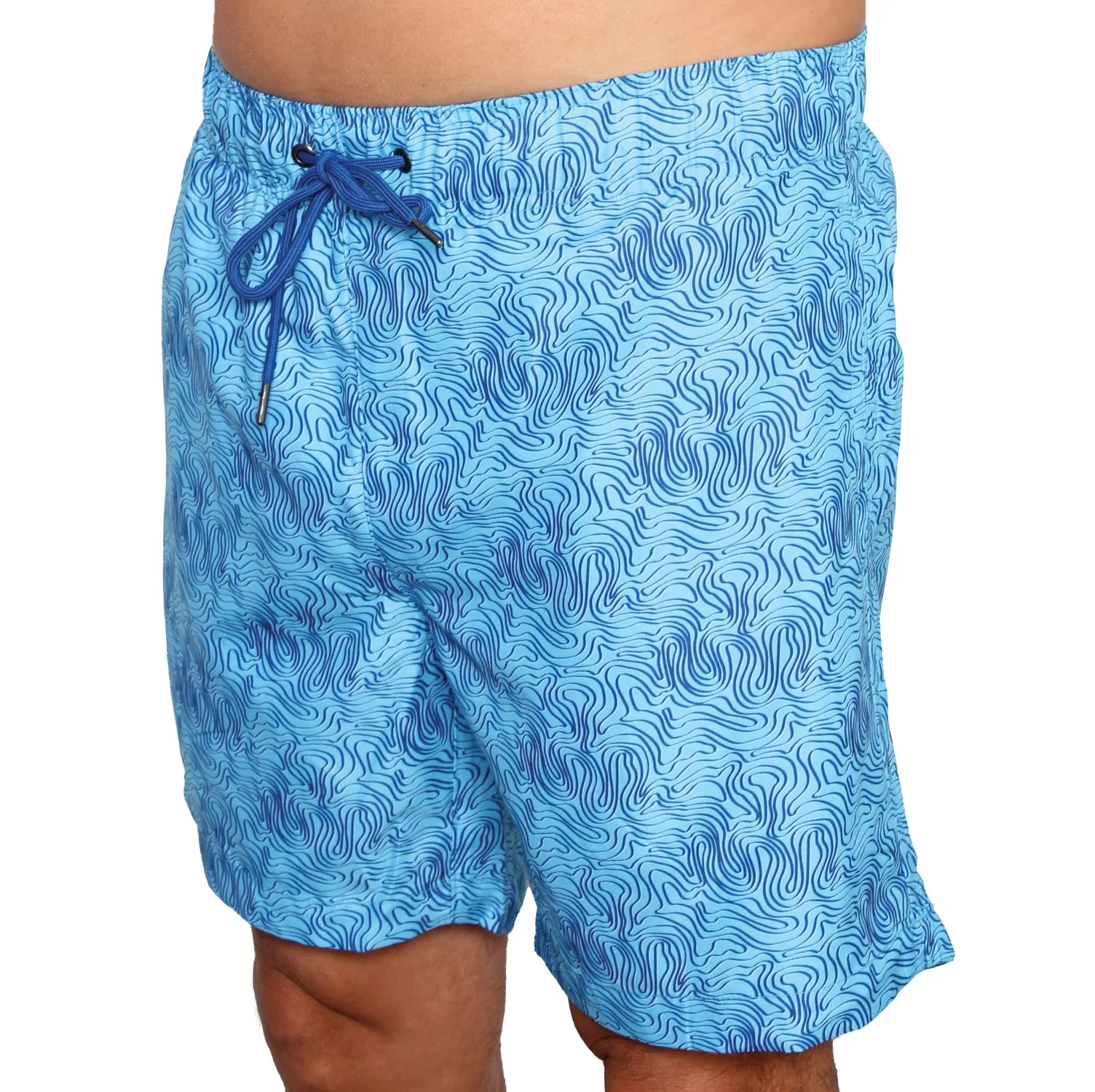M-CRN06 - Wholesale Men's "Wavy Lines" Print Swim Trunk