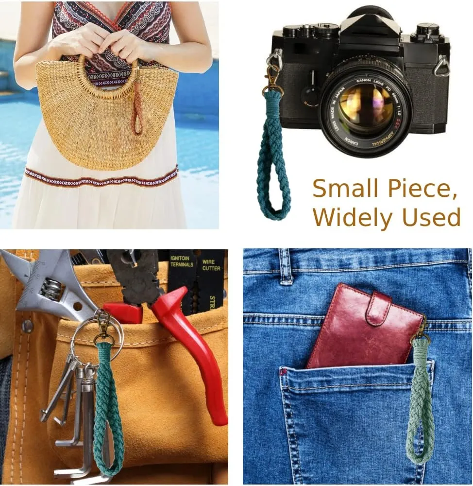 Macrame Keychain Wrist Lanyard Key Chain Boho Wristlet Lanyards for Women Key Lanyard Keyring Bracelet Keychain Women Gifts