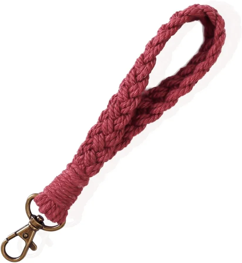 Macrame Keychain Wrist Lanyard Key Chain Boho Wristlet Lanyards for Women Key Lanyard Keyring Bracelet Keychain Women Gifts