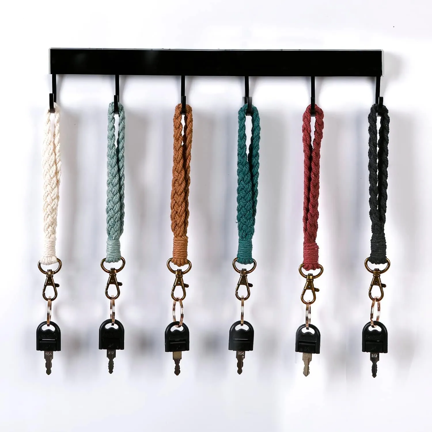 Macrame Keychain Wrist Lanyard Key Chain Boho Wristlet Lanyards for Women Key Lanyard Keyring Bracelet Keychain Women Gifts