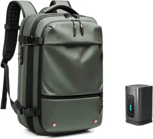 Maklot Airmak Vacuum Backpack with Pump, 2024 New Premium 60L Expandable Waterproof Vacuum Travel Backack (Army Green)