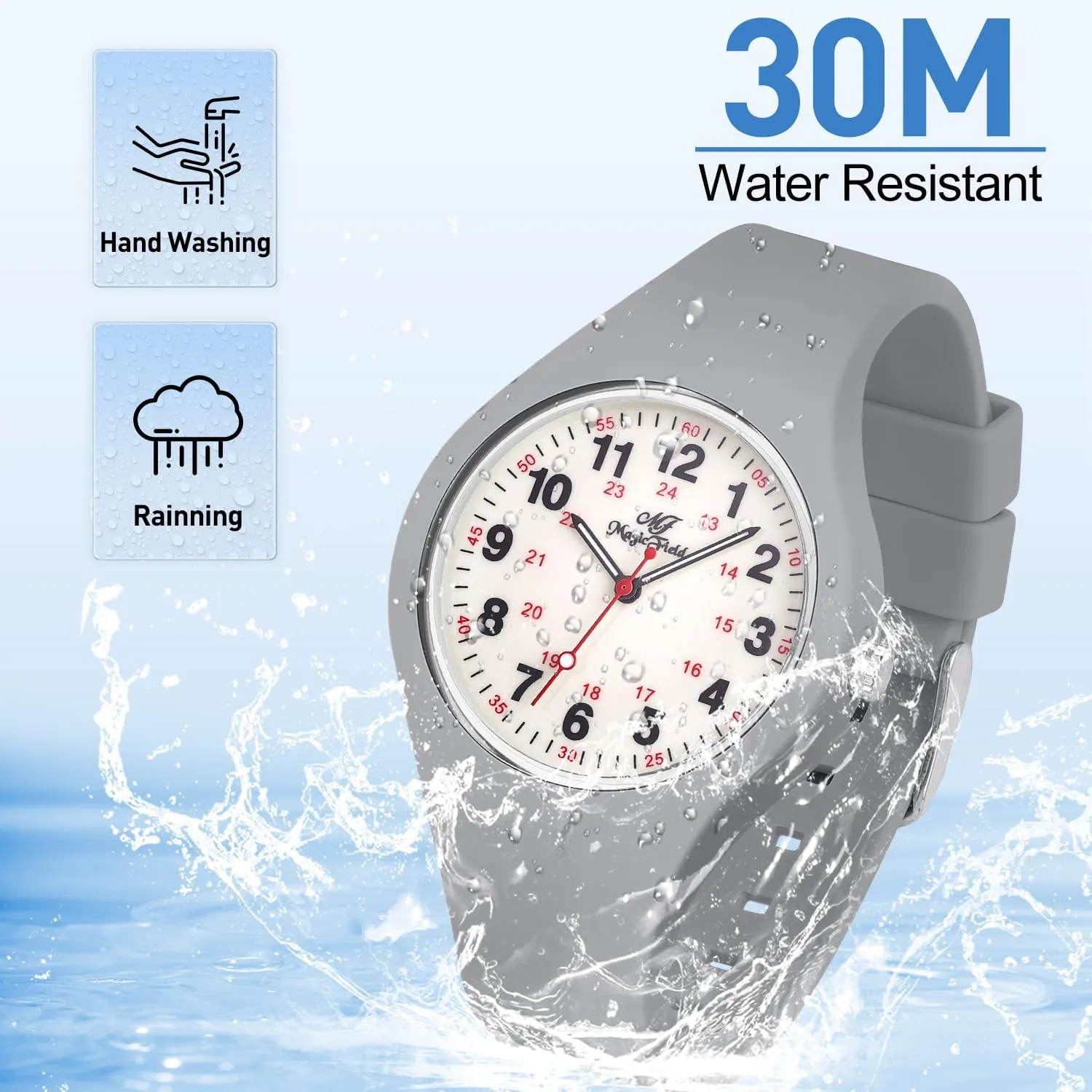 ManChDa Waterproof Watch for Men Detachable Silicone Watches Women Nurse Watch Nursing Watch Medical Watches