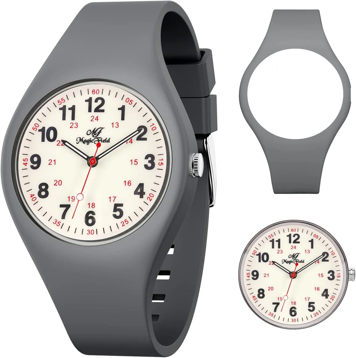 ManChDa Waterproof Watch for Men Detachable Silicone Watches Women Nurse Watch Nursing Watch Medical Watches