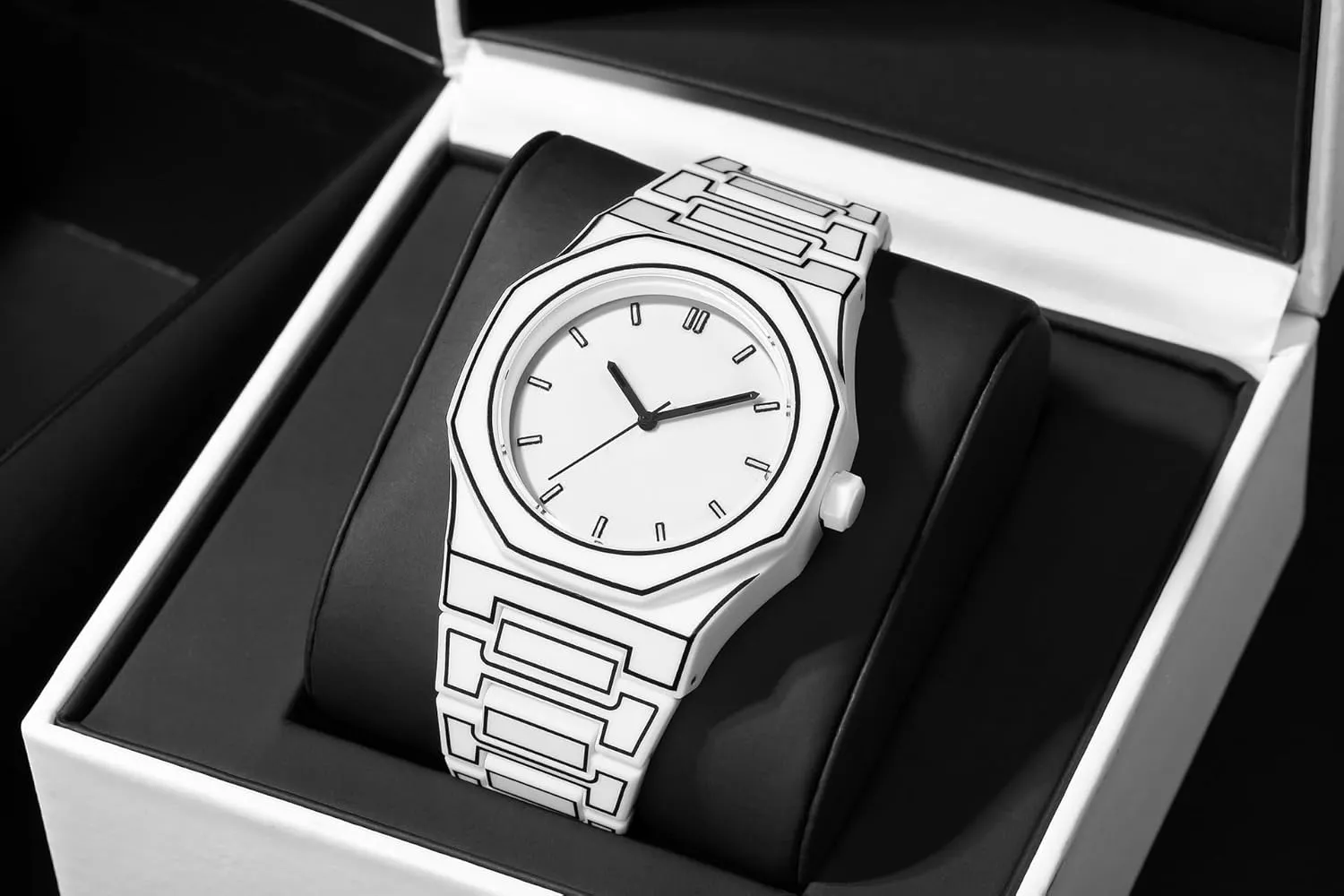 MASTOP Creative Sketch Watch for Men Minimalist Analog Quartz Wristwatch Black Cool Design Waterproof Comic Fashion Business Outdoor Sports Watch