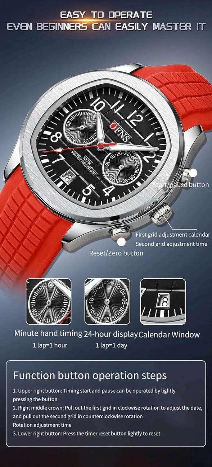 Men Quartz Watches Luxury Silicone Strap Waterproof Sport Quartz Watch Men Business Clock Relogio Masculino