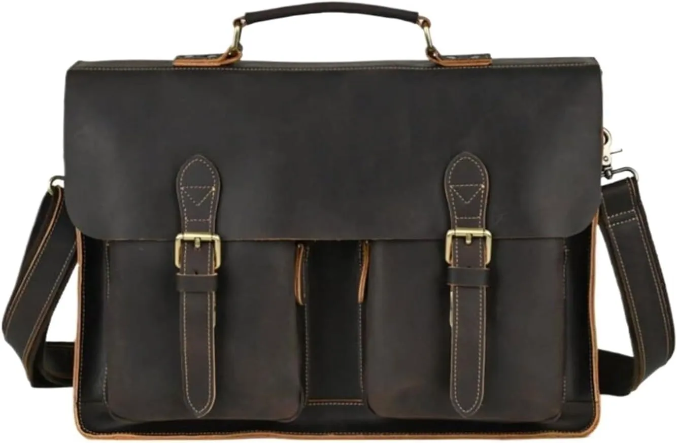 Mens Briefcases Handbags Messenger Shoulder Bags Genuine Leather Carrying Cases Laptop Bags