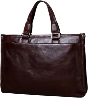 Mens Business Handbags Briefcases Genuine Leather Laptop Bags Carrying Cases Messenger Shoulder Bags