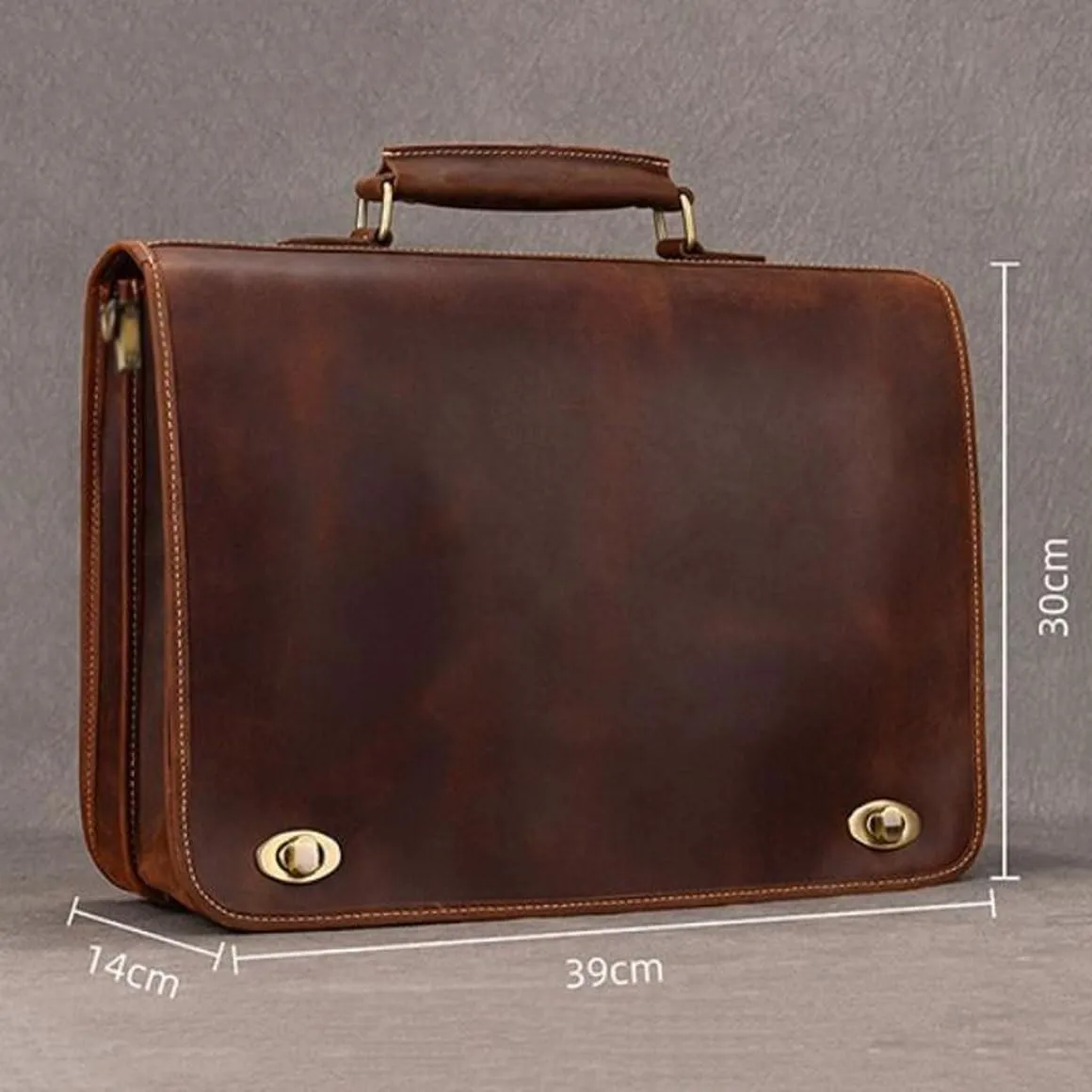 Mens Business Handbags Briefcases Messenger Shoulder Bags Carrying Cases Genuine Leather Laptop Bags