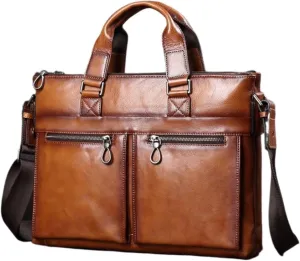 Mens Business Handbags Briefcases Messenger Shoulder Bags Leather Laptop Bags Luggage Carrying Cases