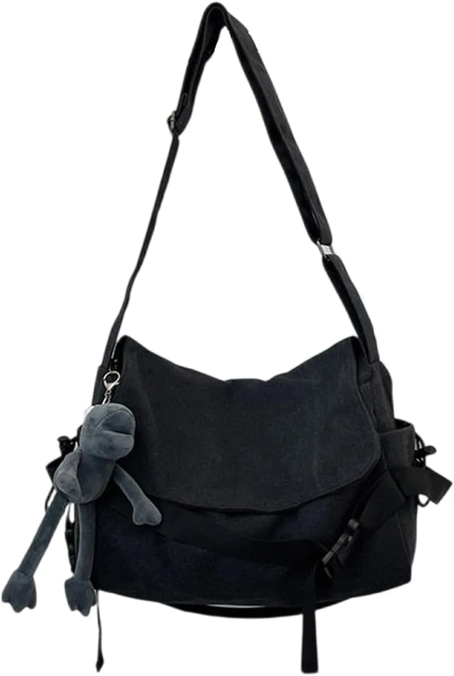 Men's canvas bag, men's and women's Japanese casual crossbody bag, men's large capacity canvas messenger bag