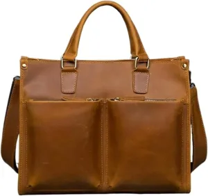 Mens Carrying Cases Genuine Leather Messenger Shoulder Bags Laptop Bags Business Briefcases Handbags