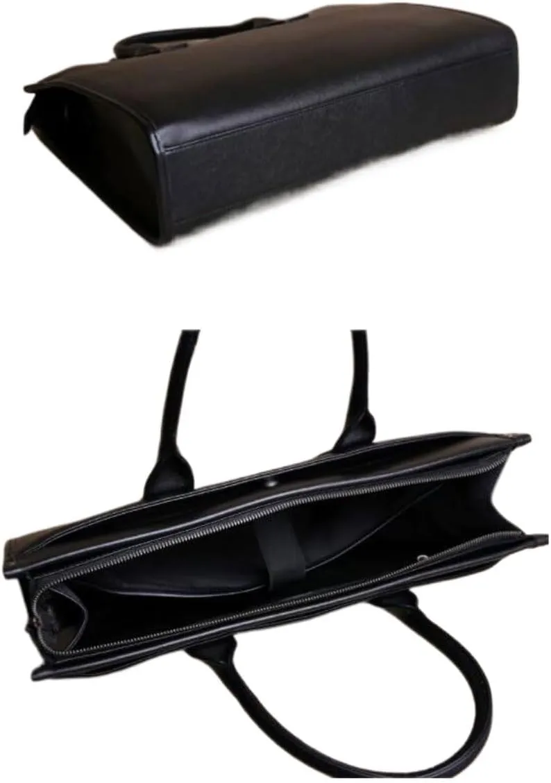 Mens Computer Handbags Leather Messenger Shoulder Bags Laptop Bags Carrying Cases 15Inch Briefcases