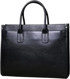 Mens Computer Handbags Leather Messenger Shoulder Bags Laptop Bags Carrying Cases 15Inch Briefcases