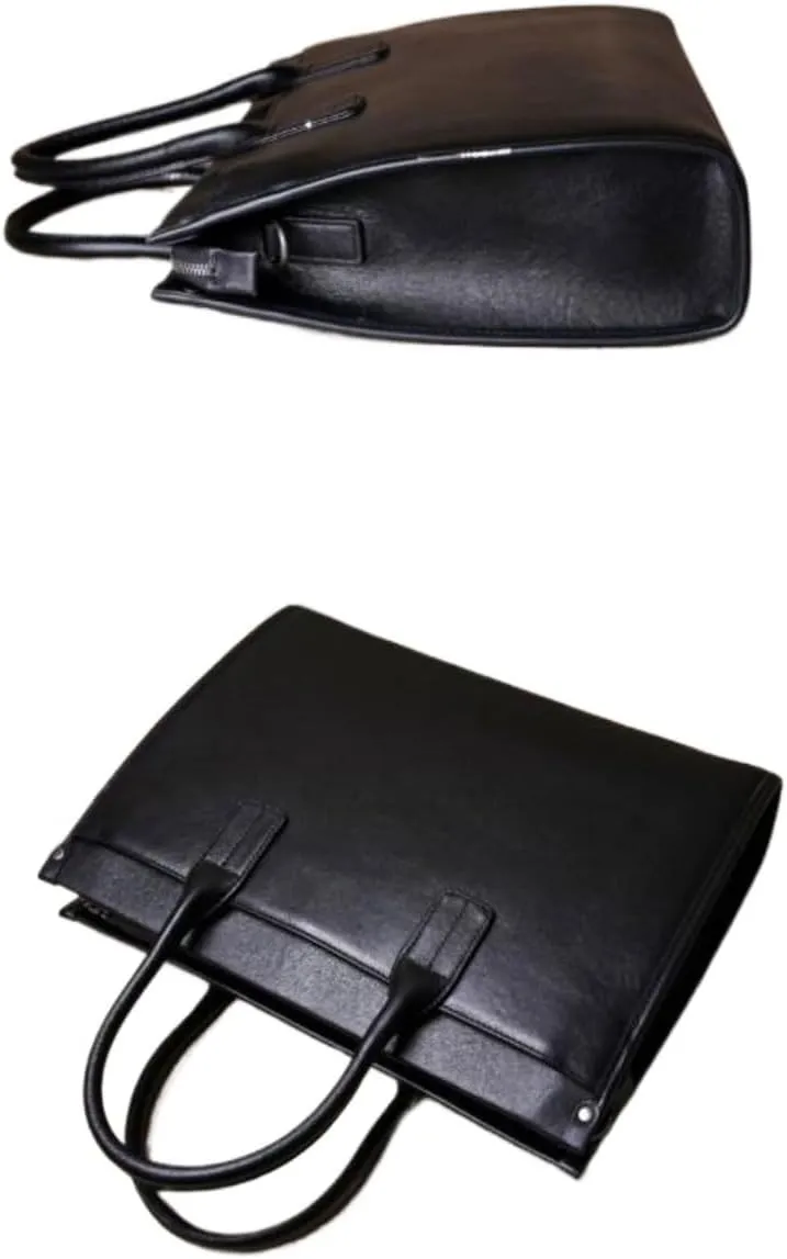 Mens Computer Handbags Leather Messenger Shoulder Bags Laptop Bags Carrying Cases 15Inch Briefcases