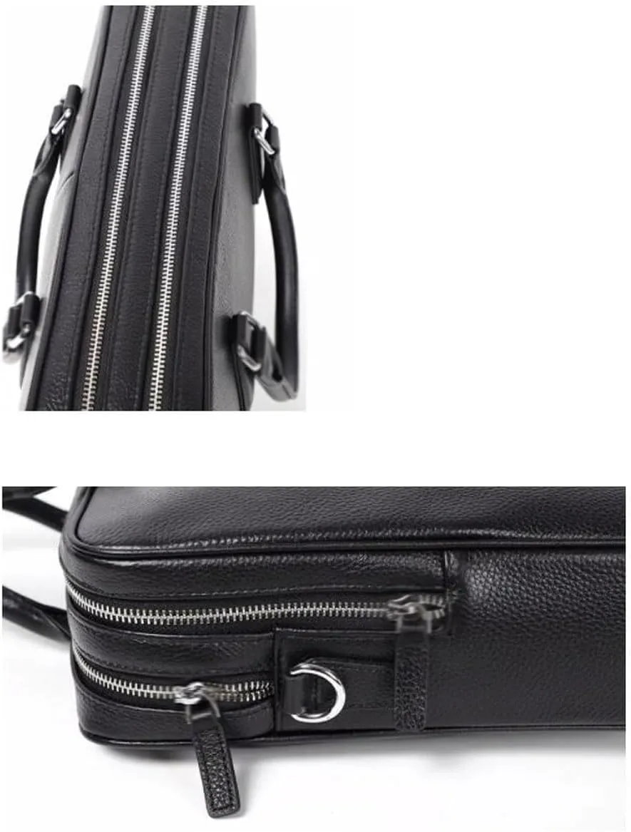 Mens Laptop Bags Briefcases Genuine Leather Messenger Shoulder Bags Carrying Cases Handbags