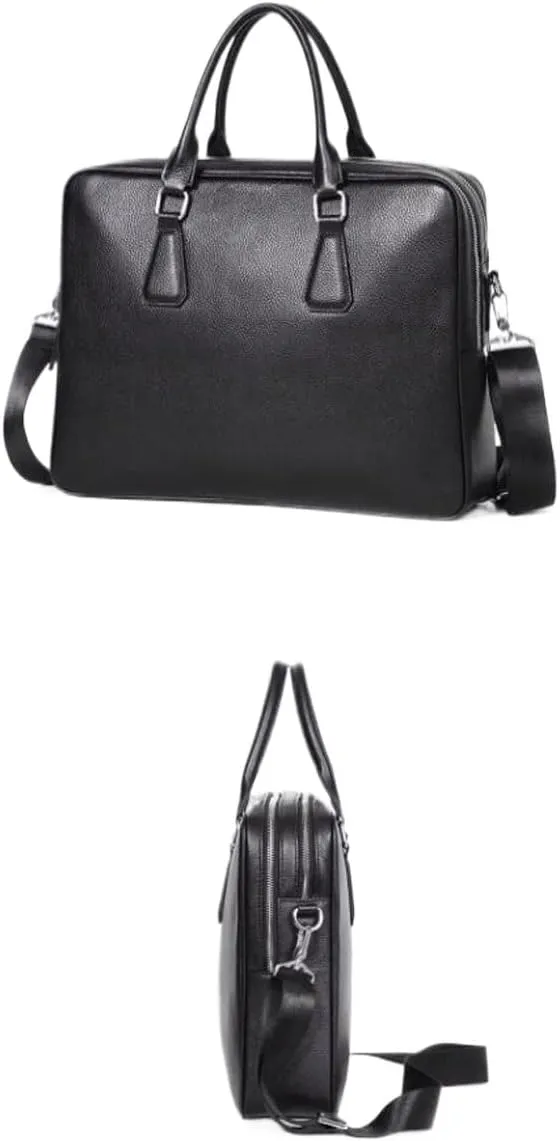Mens Laptop Bags Briefcases Genuine Leather Messenger Shoulder Bags Carrying Cases Handbags
