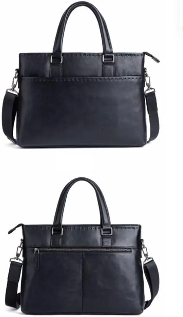 Mens Laptop Bags Handbags Briefcases Genuine Leather Messenger Shoulder Bags Casual Daypacks 14.5Inch