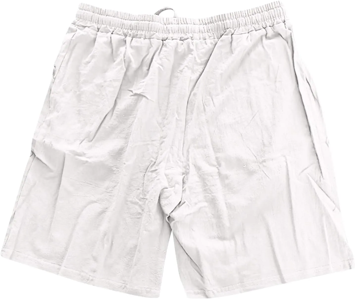 Men's Linen Shorts Casual Elastic Waist Drawstring 2025 Summer Beach Shorts