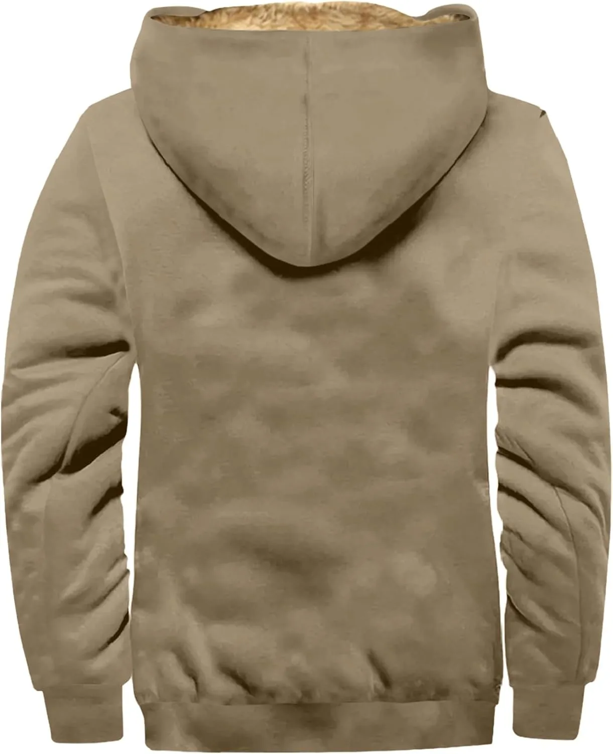 Men's Sherpa Lined Full Zip Fleece Hoodie Heavyweight Fleece Sweatshirt Thick Sherpa Lined Shirts