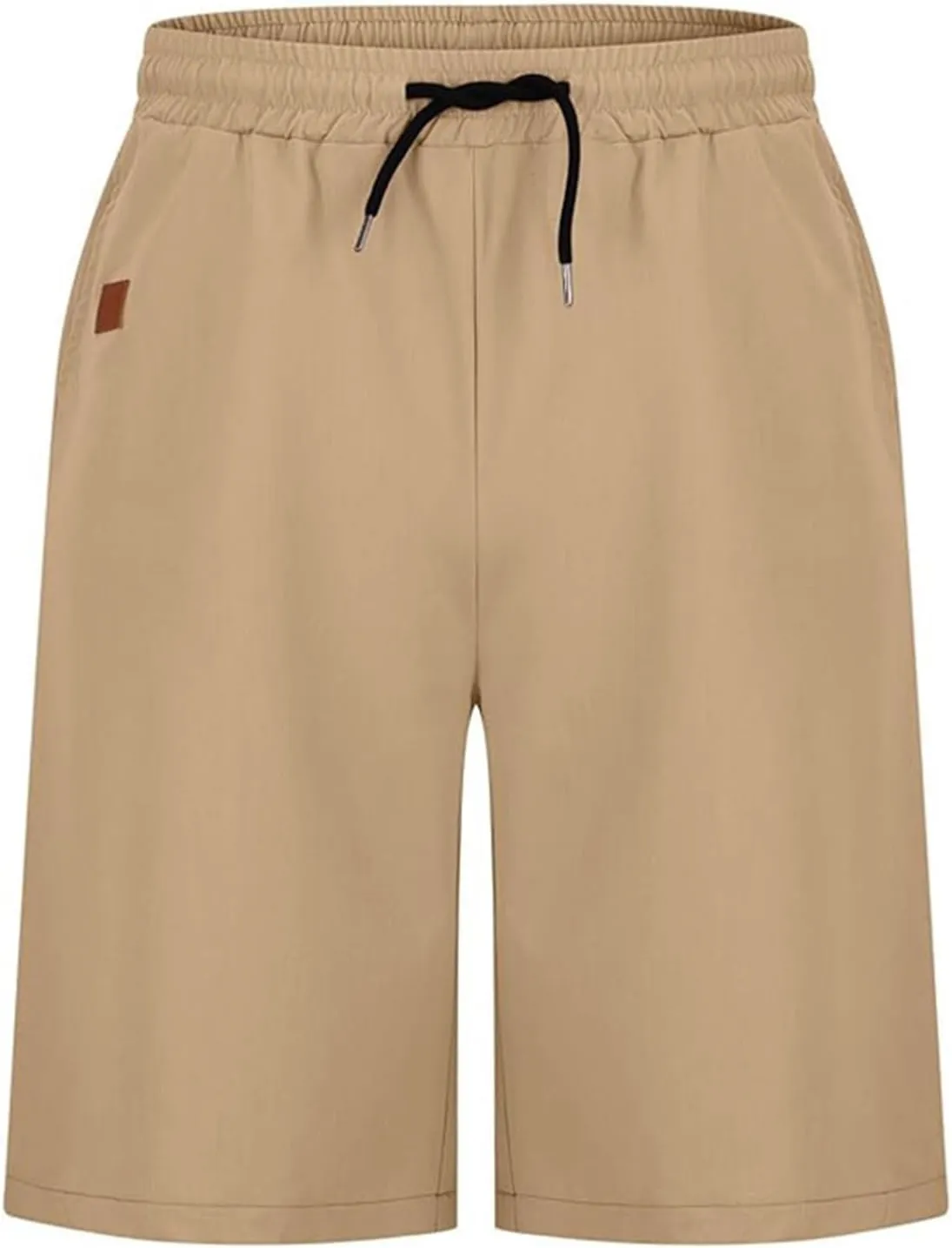Mens Shorts 7 Inch, Mens Casual Shorts - Cotton Drawstring Summer Beach Stretch Twill Chino Golf Shorts with Pockets