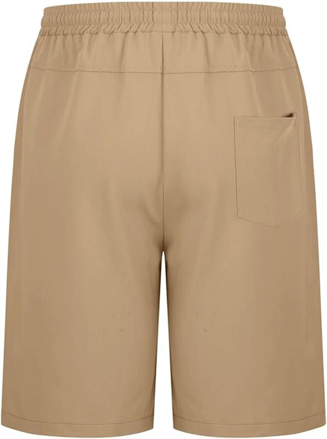 Mens Shorts 7 Inch, Mens Casual Shorts - Cotton Drawstring Summer Beach Stretch Twill Chino Golf Shorts with Pockets