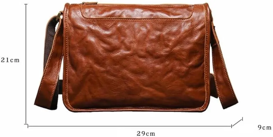 Messenger Shoulder Bags Mens Briefcases Waist Packs Genuine Leather Crossbody Bags Casual Daypacks 11.4Inch