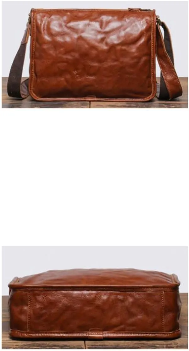 Messenger Shoulder Bags Mens Briefcases Waist Packs Genuine Leather Crossbody Bags Casual Daypacks 11.4Inch