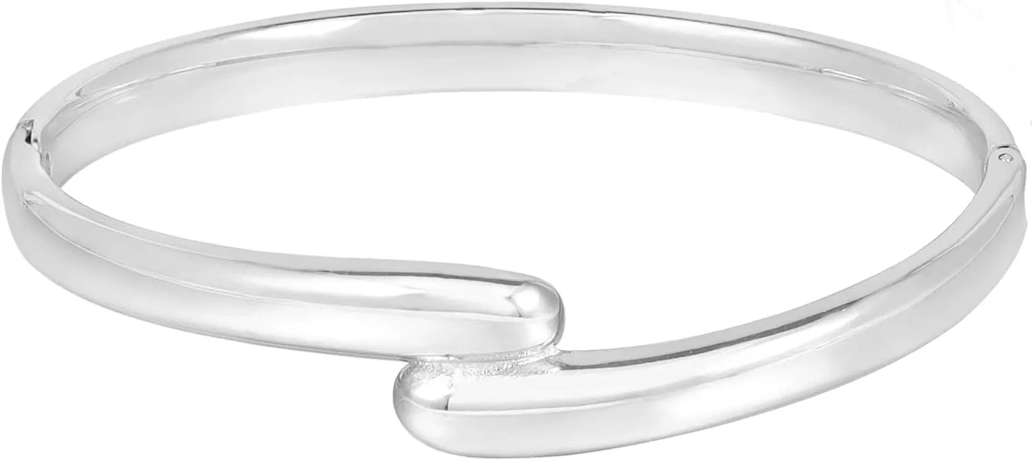 MILAKOO Heart Teardrop Stainless Steel Bangle Bracelet for Women Twist Eternity Love Chunky Cuff Valentine's Gifts