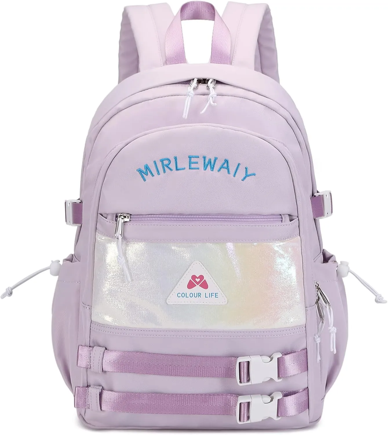 MIRLEWAIY Backpack For School Girls Travel work Bookbag Daypack 16inch Water-resistent Casual Bags, Purple