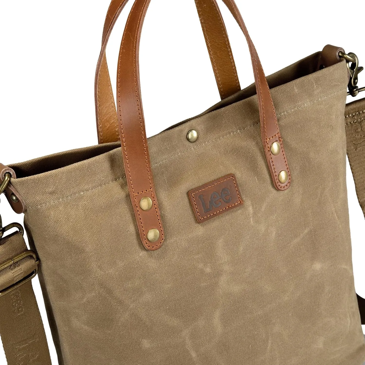 Montana West x Lee Tote Bag for Women Waxed Canvas Top Handle Handbags with Leather Handle and Strap