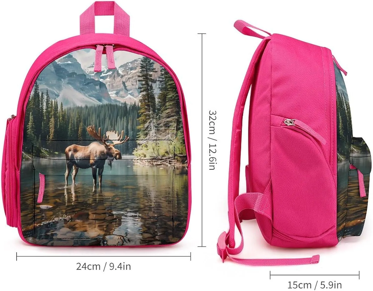 Moose Backpack Lightweight Laptop Backpack Travel Daypack Business Work Bag for Men Women Pink-Color