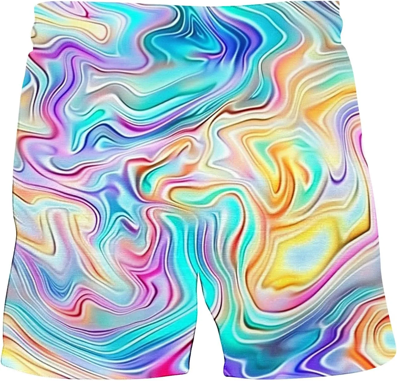 Muscularfit Beach Shorts for Men Fashion Tie Dye Print Shorts Summer Beach Vacation Drawstring Shorts with Pockets