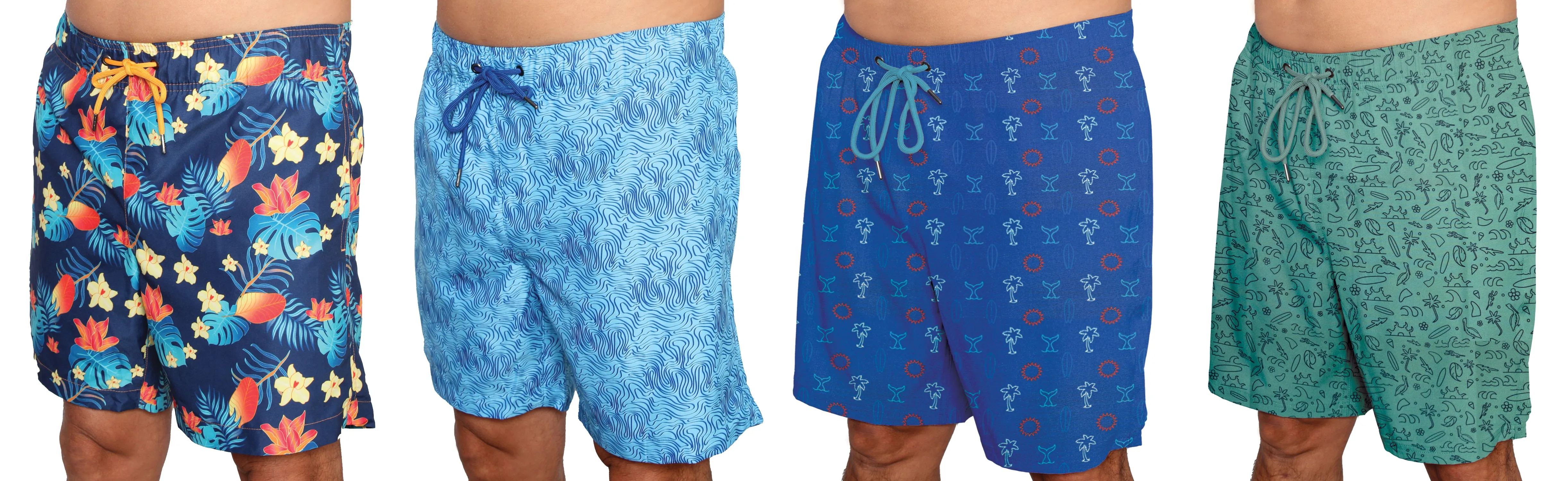 MX-CRN01 - Wholesale Big Men's Novelty Print Swim Trunk