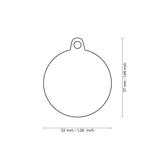 MyFamily Classic Big Pink Circle with Paw ID Tag