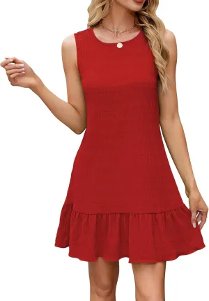 Naggoo Womens Sundress Summer Dresses for Women 2025 Sleeveless Tank Dress Spring Beach Vacation Boho Mini Dress
