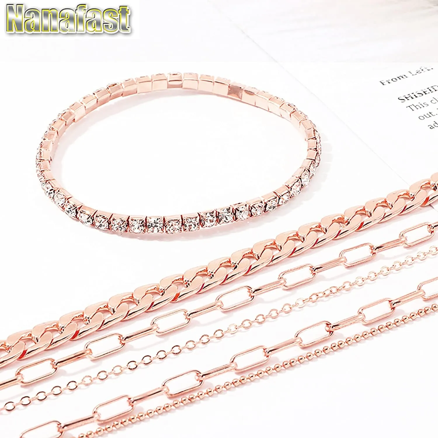 Nanafast 4-6PCS Ankle Bracelets Set for Women Gold Boho Beach Anklet Chain Adjustable Foot Jewelry for Women Extremely Simple Style