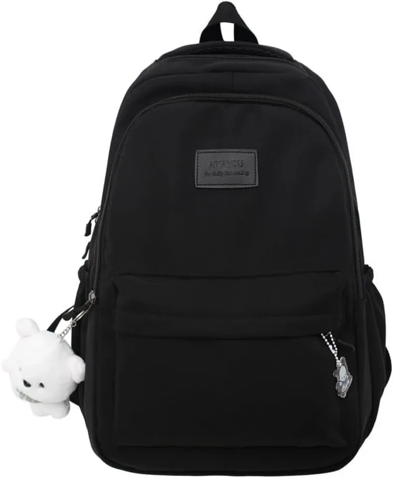 New Female Fashion Lady High Capacity Waterproof Backpack Trendy Women Laptop Bags Travel Book Bag Cool (black)