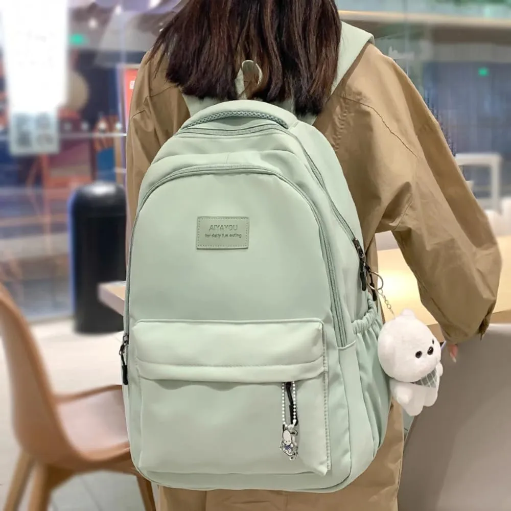 New Female Fashion Lady High Capacity Waterproof Backpack Trendy Women Laptop Bags Travel Book Bag Cool (green)